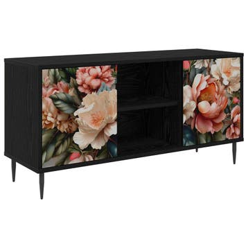 vidaXL Tv-meubel BORNE 102 x 33 x 51 cm Zwart eiken Bewerkt, Minder dan 50 cm, Verzenden, Nieuw, Minder dan 100 cm