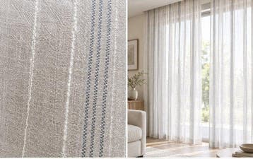 Elegante halfdoorzichtige witte stof met strepen en zilveren
