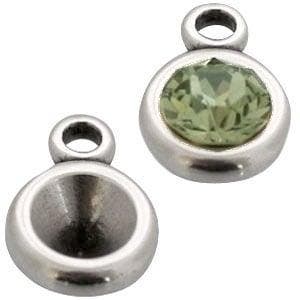 1 x Houder Puntsteen Settings DIY één oog Oud Zilver ca..., Ophalen of Verzenden, Nieuw, Bedel
