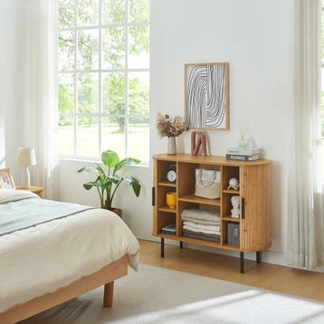 Commode Tvedestrand dressoir 100x40x80 cm naturel en zwart [, Verzenden, Nieuw