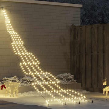 vidaXL LED Kerstboom met Grondspiesjes Warmwit 511 cm Metaal, Verzenden, Nieuw