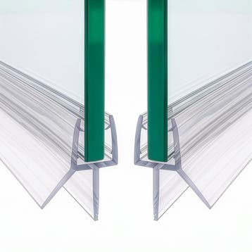 Douchestrip met waterkering, 2 × 100 cm, voor glas, Nieuw