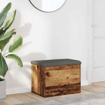 vidaXL Opbergbankje 62x42x45 cm bewerkt hout oud houtkleurig, Verzenden, Nieuw