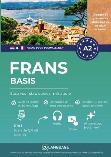 9791388253652 Frans A2 basis: Stap voor stap cursus met a..., Boeken, Verzenden, Nieuw, Colanguage Academy