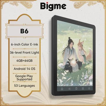 Bigme B6 E-reader: 6" E-Ink, Android 14, Google Play, 4GB+64, Verzenden
