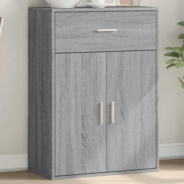 vidaXL Dressoir 60x30x84 cm bewerkt hout grijs sonoma, Verzenden, Nieuw, Overige houtsoorten, Minder dan 50 cm