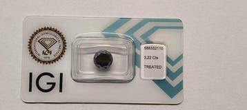 1 pcs Diamant (Kleurbehandeld) - 3.22 ct - Rond - Niet, Sieraden, Tassen en Uiterlijk, Edelstenen, Nieuw