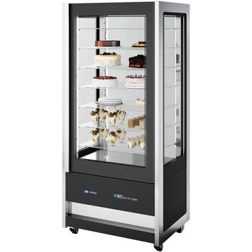 Koel-/Vriesvitrine | CRISTAL TOWER | 718L | RVS/Zwart |, Verzenden, Nieuw in verpakking