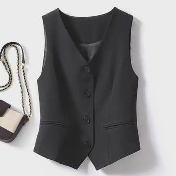 Stijlvol Dames Blazer Vest met Opstaande Kraag - Elegante Ka, Verzenden, Nieuw