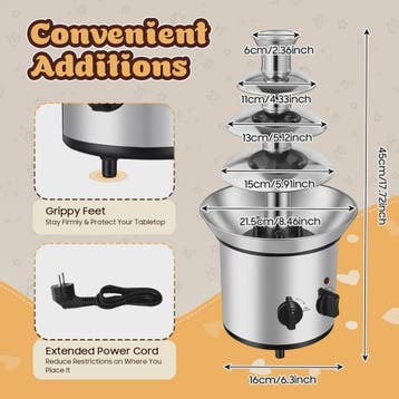4-Laags Chocoladefontein Machine 1.8L - Perfect voor Feesten, Verzenden, Nieuw