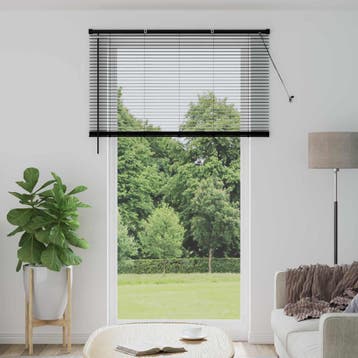 vidaXL Jaloezie Zwart 213 x 130 cm 25 mm PVC, Verzenden, Nieuw, Zwart