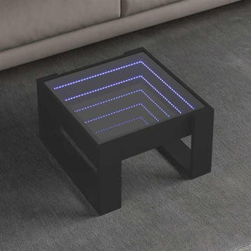 vidaXL Salontafel met Infinity LED 50x53x30 cm zwart, Huis en Inrichting, Tafels | Salontafels, 50 tot 100 cm, Verzenden, Nieuw