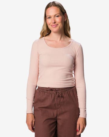 HEMA Dames T-shirt Olivia jersey roze, Verzenden, Nieuw