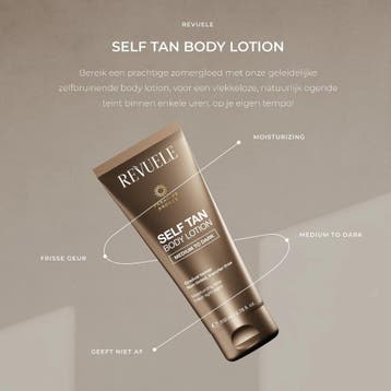 Revuele Self Tan Body Lotion Medium To Dark - 200ml, Ophalen of Verzenden, Nieuw, Verzorging