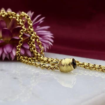 Gouden jasseron schakelketting, Sieraden, Tassen en Uiterlijk, Kettingen, Ophalen of Verzenden, Gebruikt, Goud, Goud