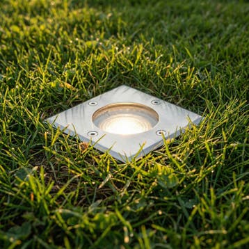 LED Grondspot GU10 vierkant | Athens | RVS | IP67, Nieuw, Ophalen of Verzenden, Netvoeding, Spots