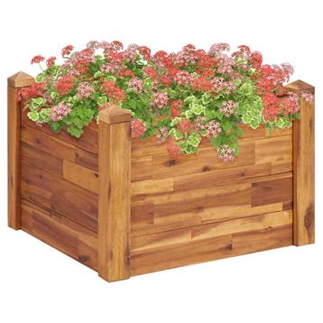 Houten Bloembak 60x60cm | Massief Acacia | Laatste Stuk!, Vierkant, Ophalen of Verzenden, Zo goed als nieuw, 60 tot 100 cm
