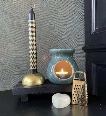 Pimped candles kaarsen to the moon ø2,2 h.20 cm black goud, Ophalen of Verzenden, Nieuw