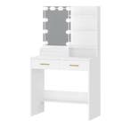 Kaptafel LED met Spiegel, 2 Lades en 4 Planken, Verzenden, Nieuw