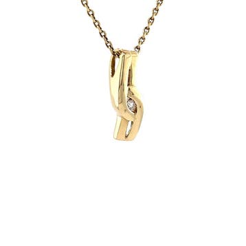 Gouden hanger met diamant van Jeunesse 14 krt, Verzenden, Zo goed als nieuw, Goud