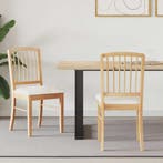 vidaXL Eettafelstoelen 2 pcs Naturel 50 x 52,5 x 91 cm, Huis en Inrichting, Stoelen, Verzenden, Nieuw, Bruin