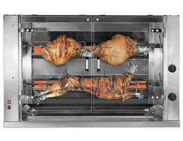 GGM Gastro | Gas speenvarkengrill en lam - 20kW - 2 spitten, Verzenden