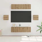 vidaXL Tv-meubelset Wandgemonteerd 6 pcs Artisan Eiken, Minder dan 50 cm, Verzenden, Nieuw, Minder dan 100 cm