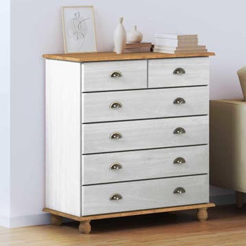 vidaXL Ladekast ASKIM Wit 91 x 40 x 95,5 cm Massief, Verzenden, Nieuw
