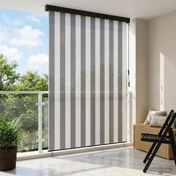 vidaXL Rolgordijn Antraciet en Wit 120 x 250 cm Stof en, Huis en Inrichting, Stoffering | Gordijnen en Lamellen, Verzenden, Nieuw