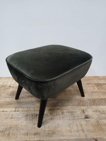 Wooon Sara hocker/poef, Velvet groen, 41 x 56 x 36 cm, Ophalen, Nieuw