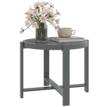 TRUUSK Bijzettafel Rond - Weerbestendig Aluminium - Marmerlo, Verzenden, Nieuw