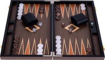 Backgammon 18 Inch – Ingelegd Walnoot Hout – Luxe Koffer van, Verzenden, Nieuw