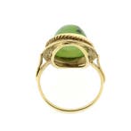 Gouden ring met Jade, Sieraden, Tassen en Uiterlijk, Ringen, Gebruikt, Overige kleuren, Ophalen of Verzenden, 17 tot 18