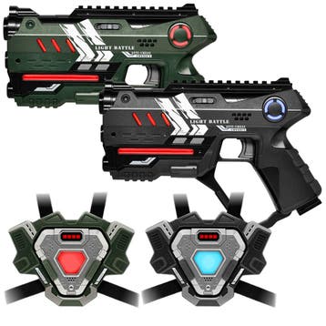 Light Battle Connect Laserguns + 2 Vesten - Groen/Grijs, Ophalen of Verzenden, Nieuw