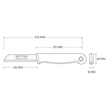 Solingen Schilmesje – RVS Glad – 16 cm met Blade Cover, Ophalen of Verzenden, Nieuw, Rvs of Chroom
