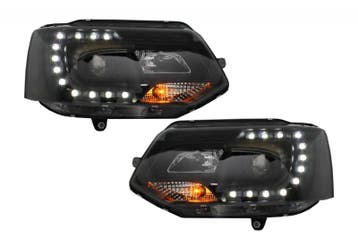 Koplampen VW T5 bus 09-15 LED Dagrijverlichting Zwart, Ophalen of Verzenden, Nieuw