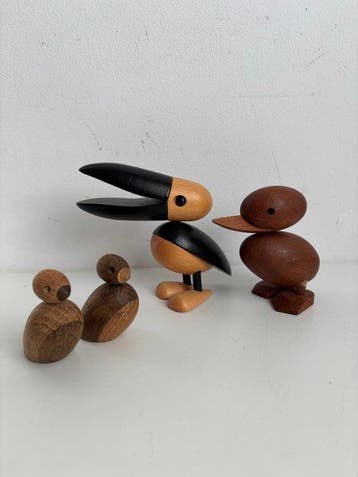 Collectie merkartikelen - Houten decoratieve figuurtjes -, Antiek en Kunst
