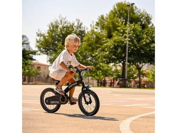 Deryan Luxe Kinderfiets 12 inch - 3-in-1 - Loopfiets - Zwart, Verzenden, Nieuw, Deryan