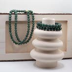 Nefriet Hoogglans groene nefriet kralen - Breedte: 8 mm- 147, Verzamelen, Mineralen en Fossielen