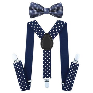 Fako Fashion - Kinder Bretels Met Vlinderstrik - Stippen -, Verzenden, Nieuw