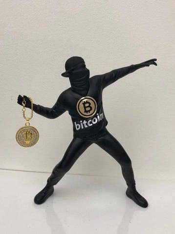GF Exclusives - Banksy x Bitcoin Artwork By: GF Exclusives