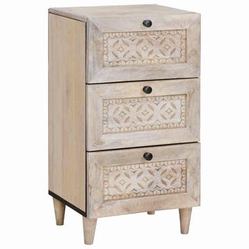 vidaXL Dressoir met lade Wit 33.5 x 40 x 75 cm, Verzenden, Nieuw, Overige houtsoorten, Minder dan 50 cm