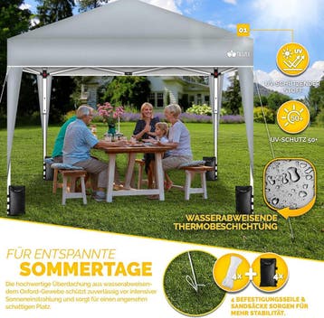 Partytent - Opvouwbaar - 3x3 m - Paviljoen - Easy up - Grijs, Tuin en Terras, Partytenten, Verzenden, Zo goed als nieuw