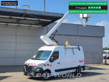 Renault Master 145PK Hoogwerker 12m Werkhoogte L2H2 Trekhaak, Stof, Gebruikt, Euro 6, Renault