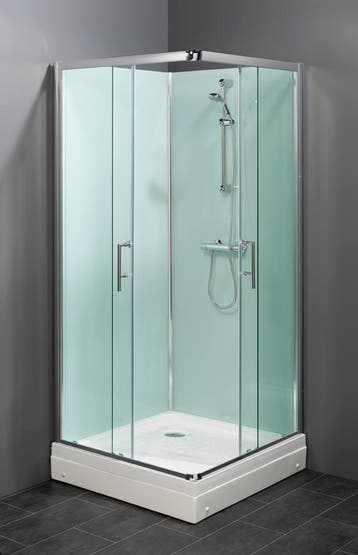 Complete douchecabine met schuifdeuren 90x90 100x100, Verzenden, Nieuw, Glas, Douche