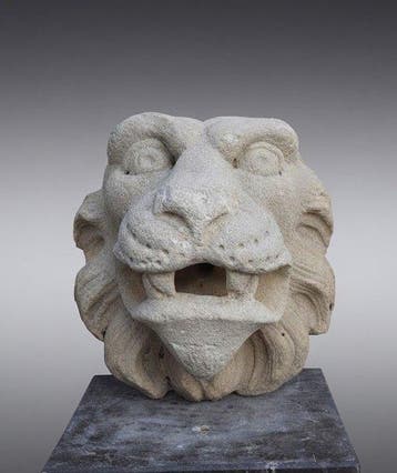 sculptuur, Leone da fontana - 32 cm - Pietra di Vicenza