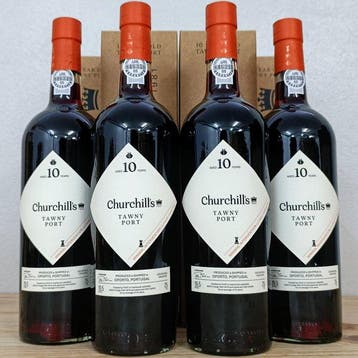 Churchills - 10 years old Tawny - Porto - 4 Flessen (0.75, Nieuw