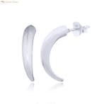 Zilveren hoorn vorm oorstekers, Verzenden, Nieuw, Zilver