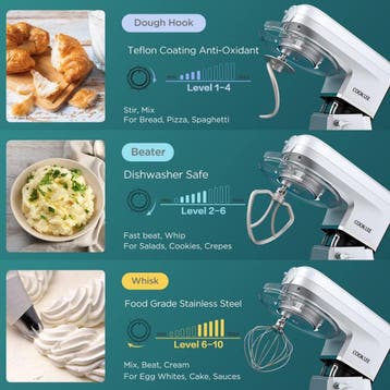 COOKLEE 6-in-1 staande mixer, 7 liter, Multifunctionele elek, Verzenden, Zo goed als nieuw