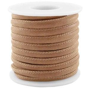 50cm Gestikt imi. Leer small 5x4mm Antique cognac brown, Ophalen of Verzenden, Nieuw, Draad